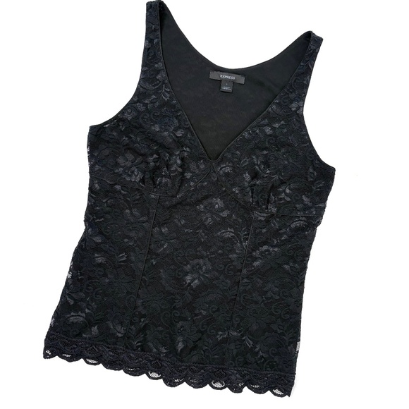 Lace Tank Top Corset Style Black Whimsigoth Dark Coquette Grunge Goth Feminine L - Picture 1 of 5